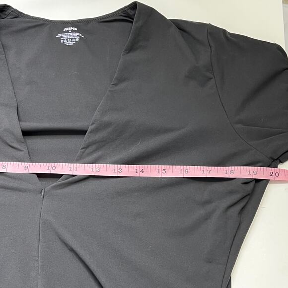 Skims Long Sleeve Plunge V Neck Bodysuit Dark Grey Plus Size 2X - Picture 6 of 7